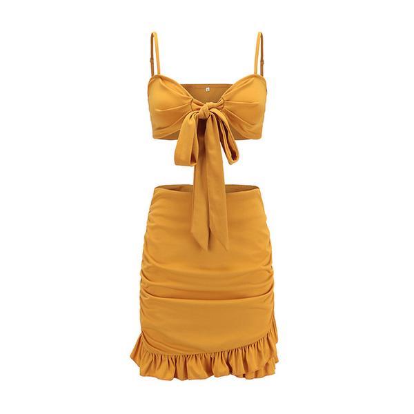 Two Piece Bow Set Dress - Trendy Bee Boutique