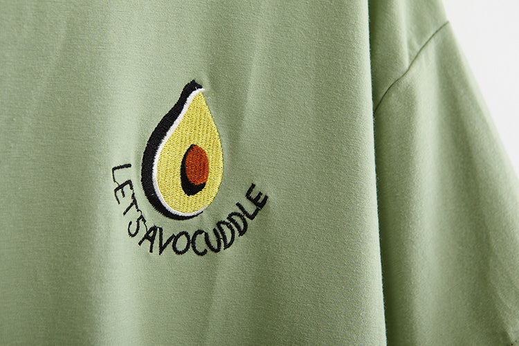 Avocuddle Embroidery Oversized Tee - Trendy Bee Boutique