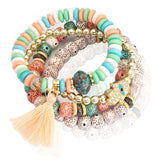 Boho Palm Eyes Bracelet Set - Trendy Bee Boutique