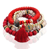 Boho Palm Eyes Bracelet Set - Trendy Bee Boutique