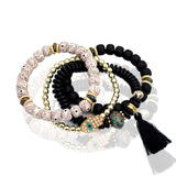Boho Palm Eyes Bracelet Set - Trendy Bee Boutique