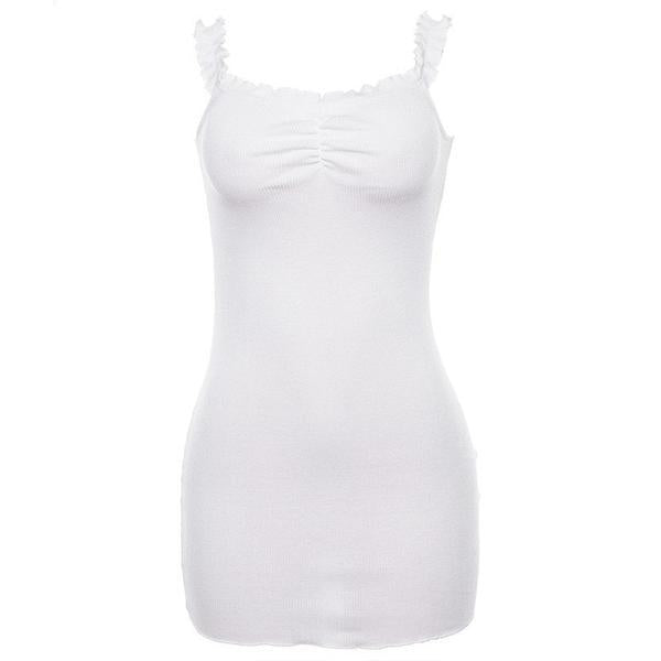 Ruffles Solid Sling Tight Dress - Trendy Bee Boutique