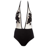 Floral Mesh Lace-Up Swimsuit - Trendy Bee Boutique