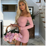 Long Sleeve Knitted Dress - Trendy Bee Boutique