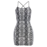 Snake Print Bandage Bodycon Dress - Trendy Bee Boutique