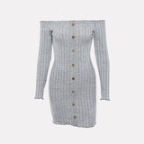Long Sleeve Knitted Dress - Trendy Bee Boutique