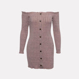 Long Sleeve Knitted Dress - Trendy Bee Boutique