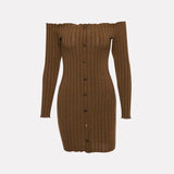 Long Sleeve Knitted Dress - Trendy Bee Boutique
