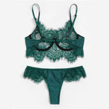 Green Sheer Lace Lingerie Set - Trendy Bee Boutique