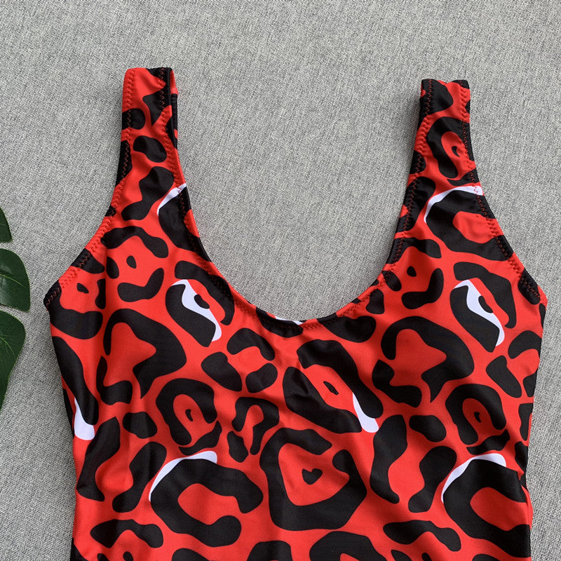 Backless Leopard Swimsuit - Trendy Bee Boutique