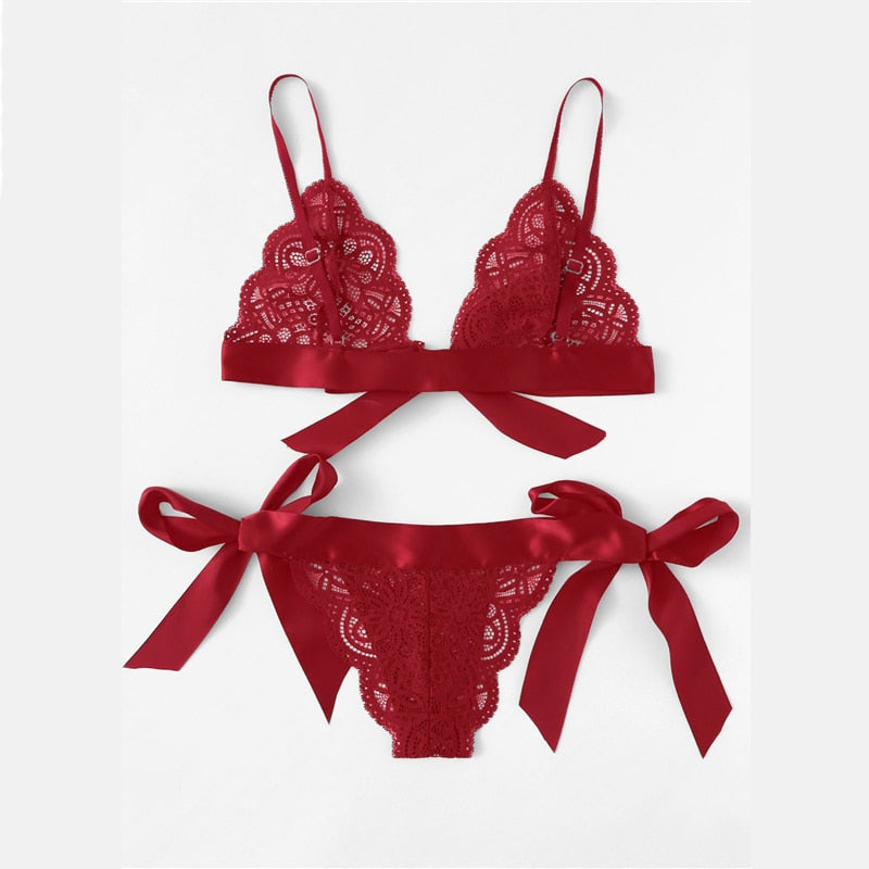 Trim Tie Side Lingerie Set - Trendy Bee Boutique