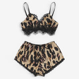Leopard Print Satin Lingerie Set - Trendy Bee Boutique