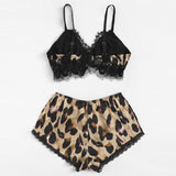 Leopard Print Satin Lingerie Set - Trendy Bee Boutique