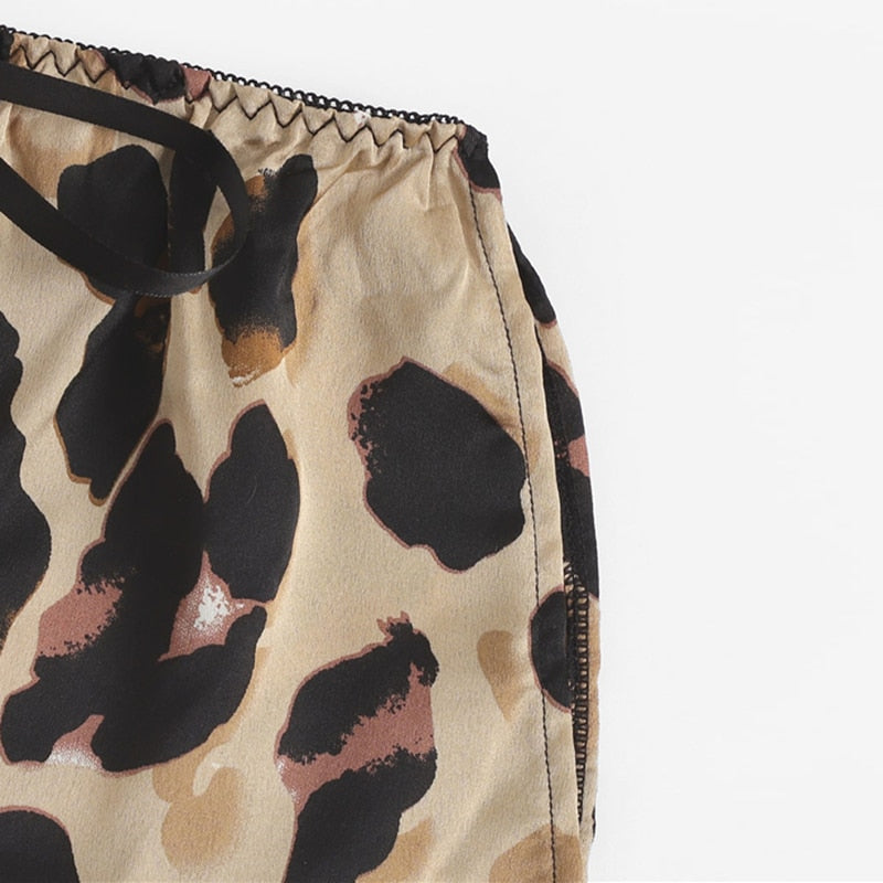 Leopard Print Satin Lingerie Set - Trendy Bee Boutique