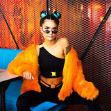 One Shoulder Buckles Crop Top - Trendy Bee Boutique