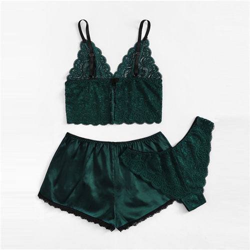 Floral Lace Cami Lingerie Set - Trendy Bee Boutique