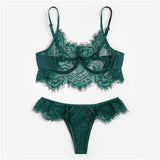 Green Sheer Lace Lingerie Set - Trendy Bee Boutique