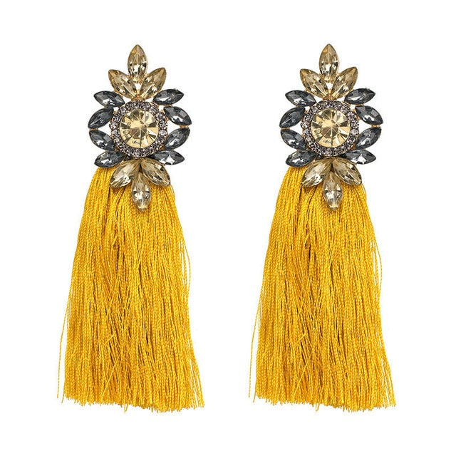 Andrea Long Tassel Earring - Trendy Bee Boutique