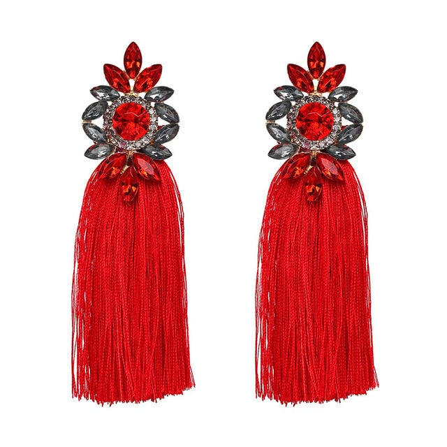Andrea Long Tassel Earring - Trendy Bee Boutique