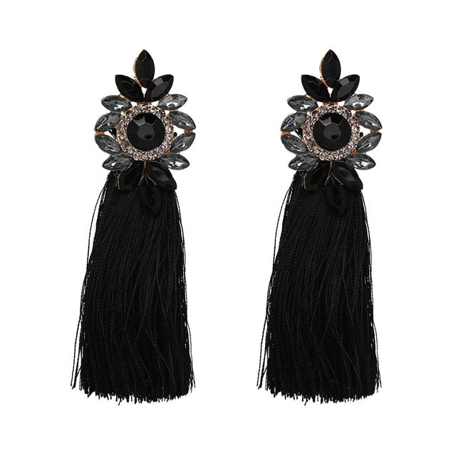 Andrea Long Tassel Earring - Trendy Bee Boutique
