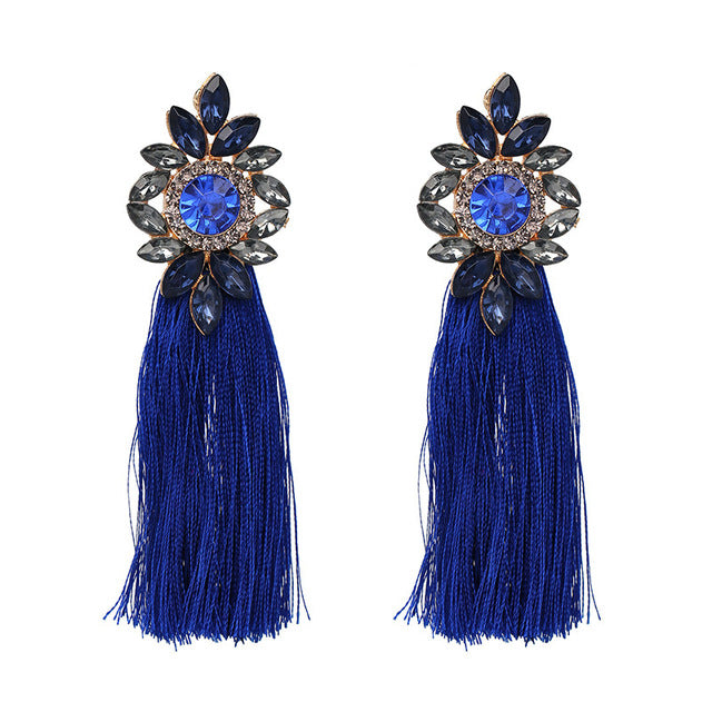 Andrea Long Tassel Earring - Trendy Bee Boutique