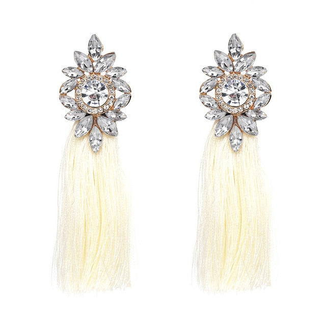 Andrea Long Tassel Earring - Trendy Bee Boutique