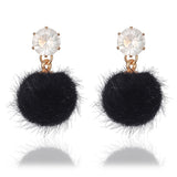 Plush Ball Drop Earring - Trendy Bee Boutique