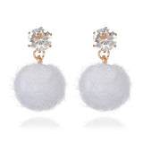 Plush Ball Drop Earring - Trendy Bee Boutique