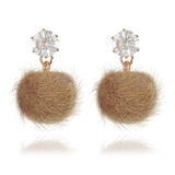 Plush Ball Drop Earring - Trendy Bee Boutique