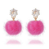 Plush Ball Drop Earring - Trendy Bee Boutique