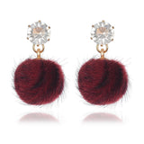 Plush Ball Drop Earring - Trendy Bee Boutique