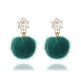 Plush Ball Drop Earring - Trendy Bee Boutique