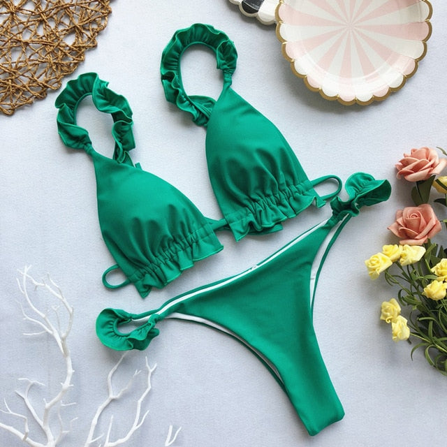 Mirna Ruffled Bikini Set - Trendy Bee Boutique