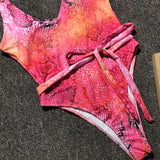 Snake Print Pink Swimsuit - Trendy Bee Boutique