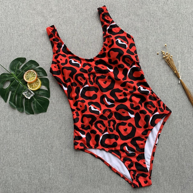Backless Leopard Swimsuit - Trendy Bee Boutique