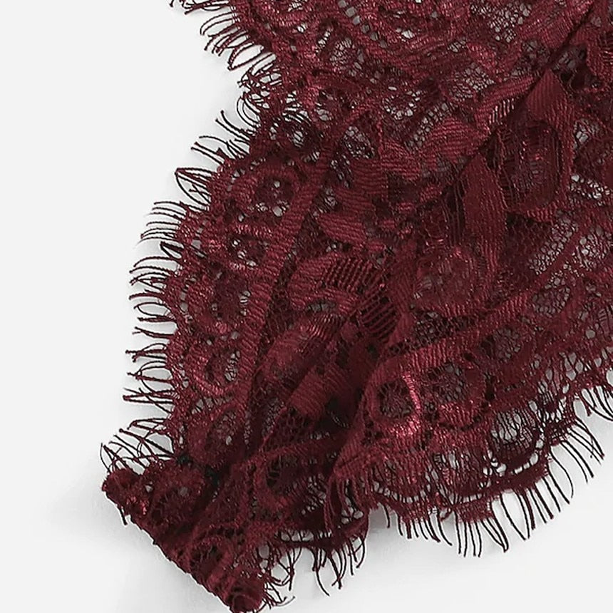 Wine Lace Intimate Set - Trendy Bee Boutique