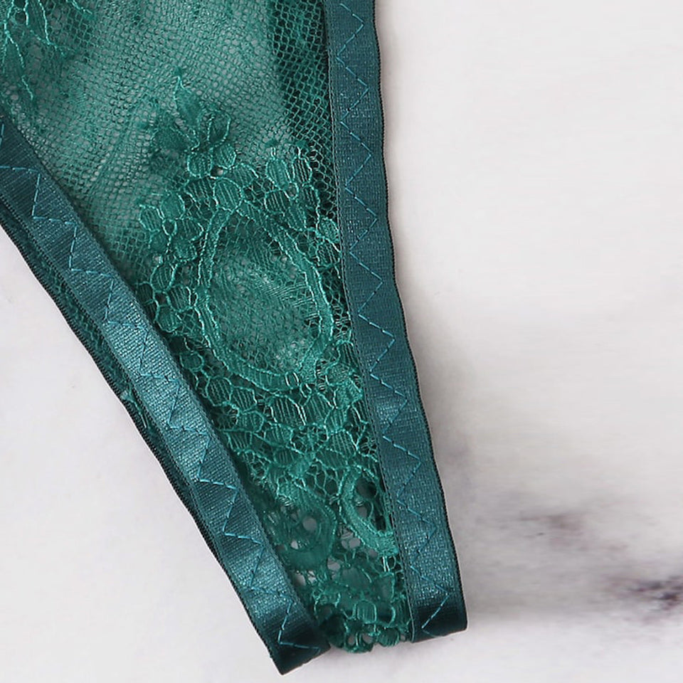 Mint Lace Thong Lingerie Set - Trendy Bee Boutique