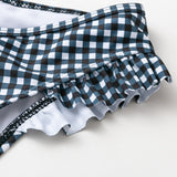 Plaid Ruffles Bikini Set - Trendy Bee Boutique