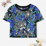 Boho Multicolor Floral Embroidery Crop Top - Trendy Bee Boutique