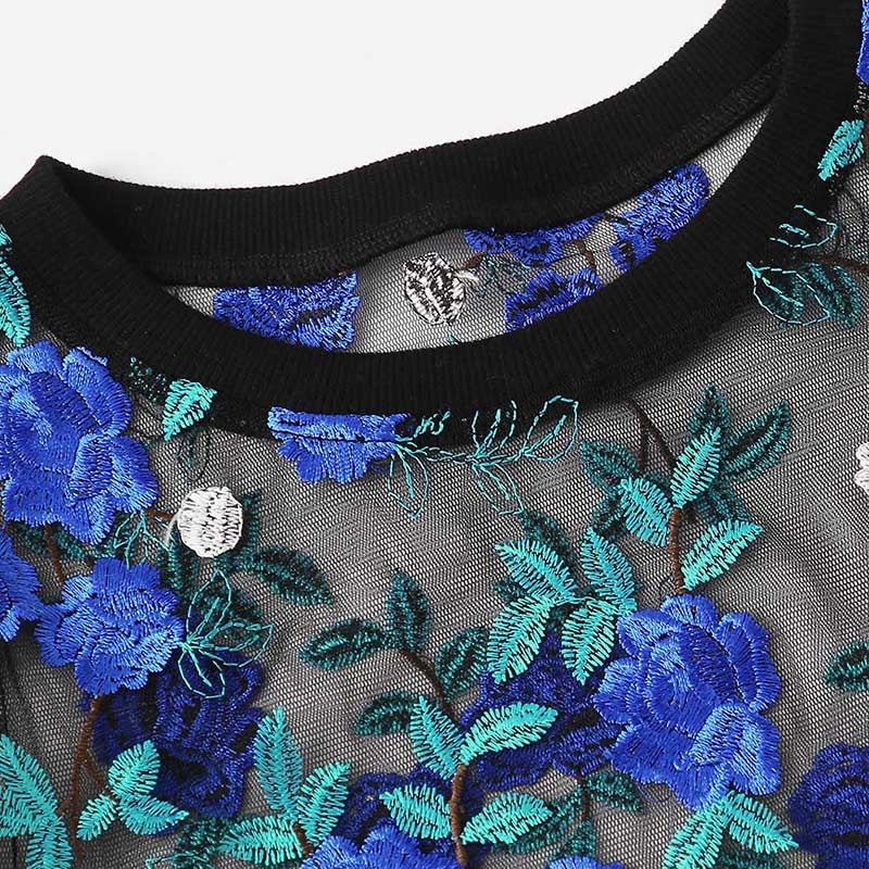 Boho Multicolor Floral Embroidery Crop Top - Trendy Bee Boutique