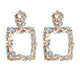 Large Square Rhinestone Earrings - Trendy Bee Boutique