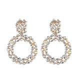 Large Circle Rhinestone Earrings - Trendy Bee Boutique