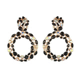 Large Circle Rhinestone Earrings - Trendy Bee Boutique