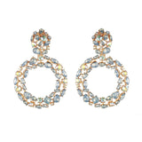 Large Circle Rhinestone Earrings - Trendy Bee Boutique
