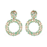 Large Circle Rhinestone Earrings - Trendy Bee Boutique