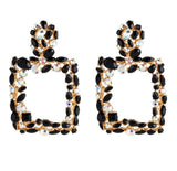 Large Square Rhinestone Earrings - Trendy Bee Boutique