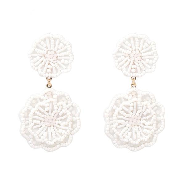 Beaded Flower Earrings - Trendy Bee Boutique