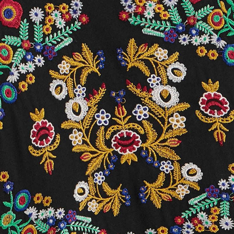 Botanical Embroidered Flounce Hem Top - Trendy Bee Boutique