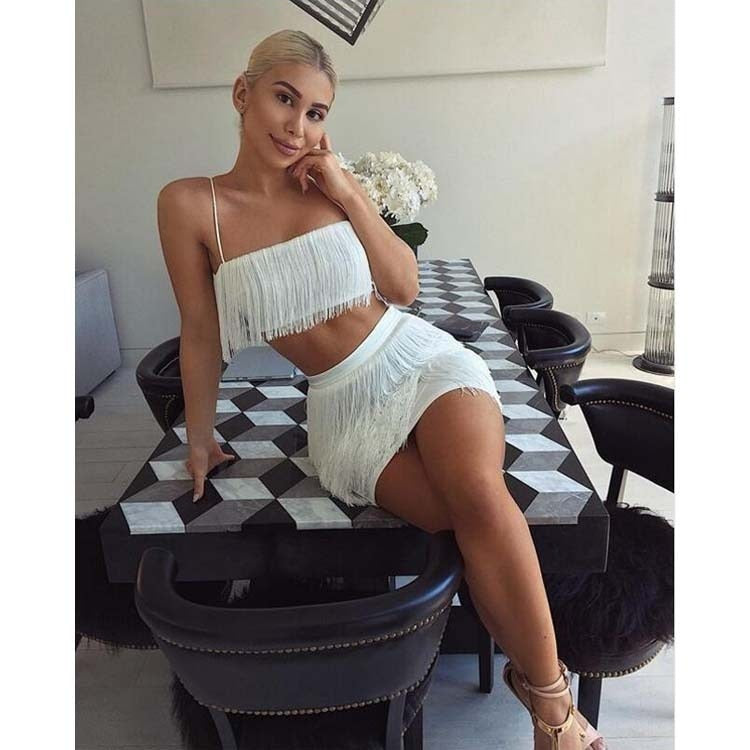 Two Piece Fringe Set Dress - Trendy Bee Boutique