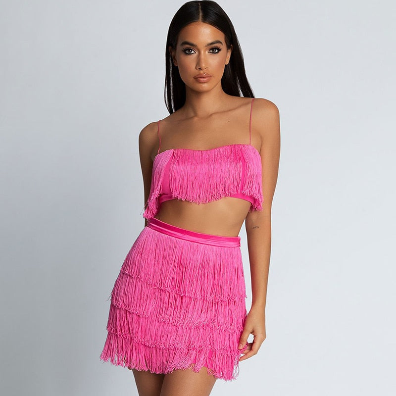 Two Piece Fringe Set Dress - Trendy Bee Boutique